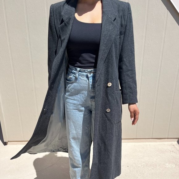 Saks Fifth Avenue Jackets & Blazers - Saks Fifth Avenue Long Wool Trench Coat